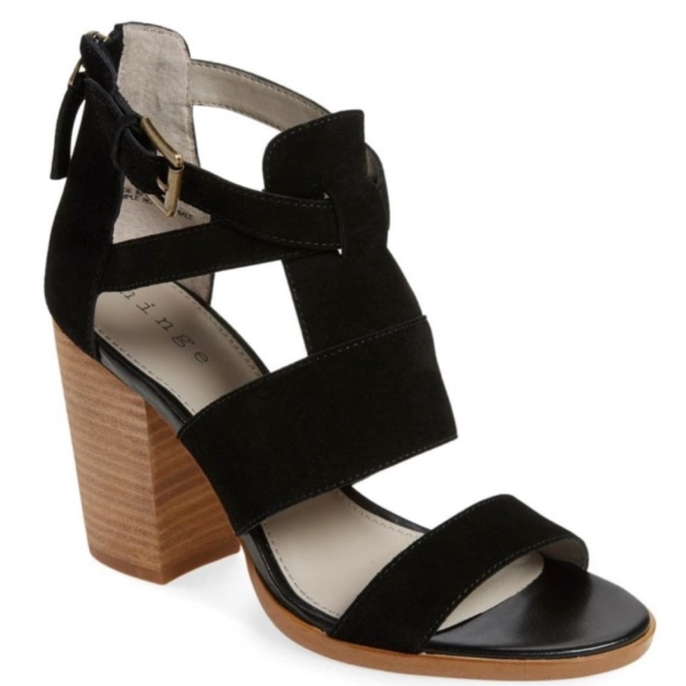 Hinge black block heel sandal